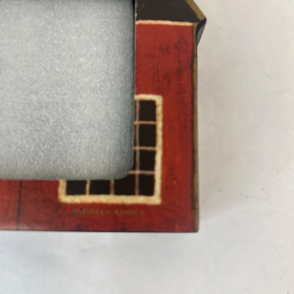 Warren Kimble Baker SchoolHouse Photo‎ Frame Fetco folk Primitive Country